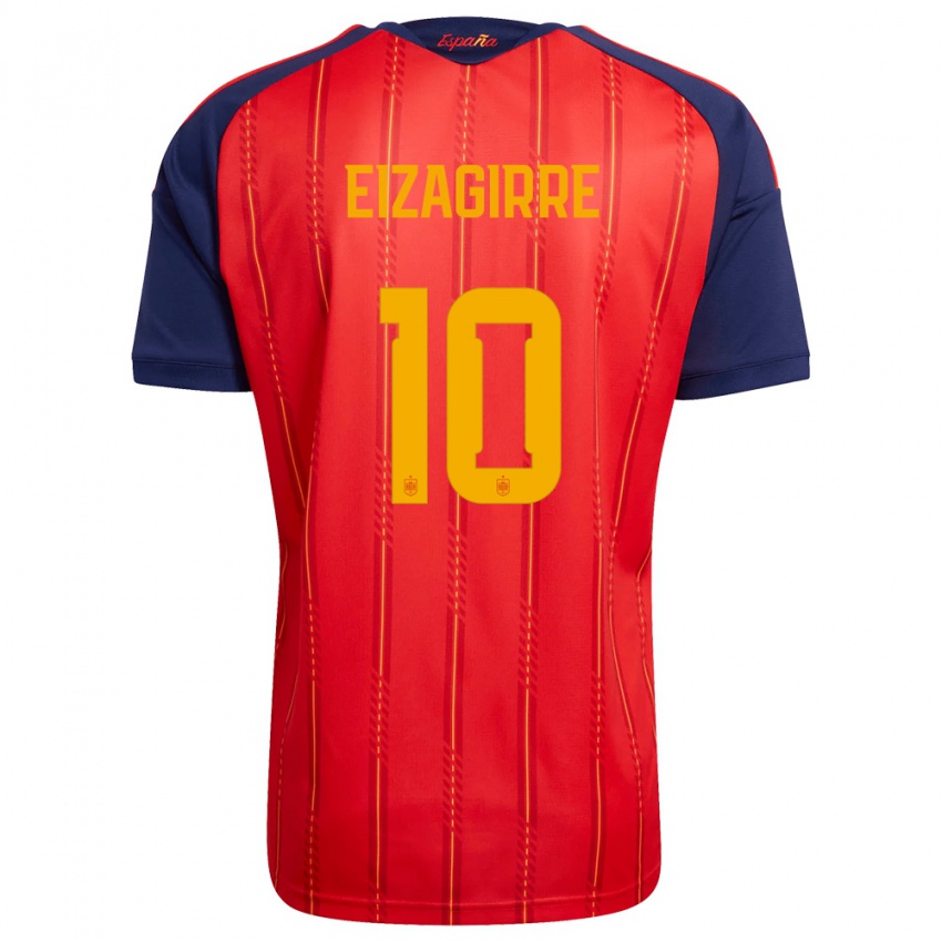 ילדים ספרד נריאה איזאגיר #10 אדום כהה צהוב ג'רזי ביתית 26-28 חולצה קצרה