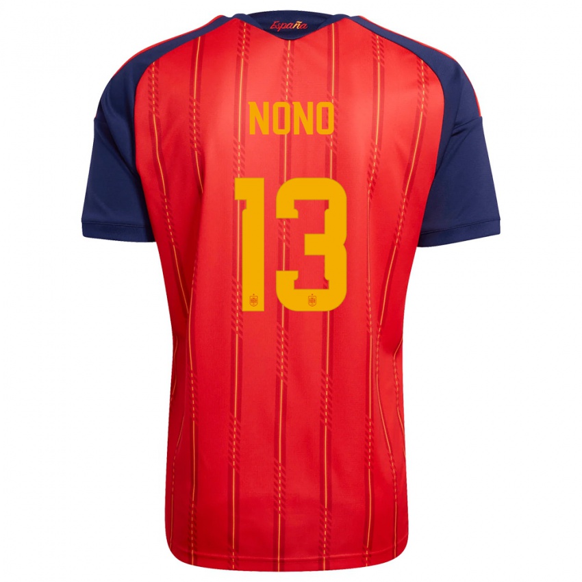 ילדים ספרד לא לא #13 אדום כהה צהוב ג'רזי ביתית 26-28 חולצה קצרה