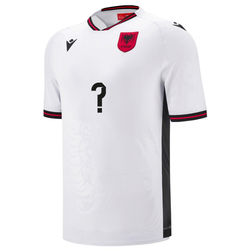 ילדים אלבניה Aljon Damini #0 לבן שחור הרחק ג'רזי 26-28 חולצה קצרה