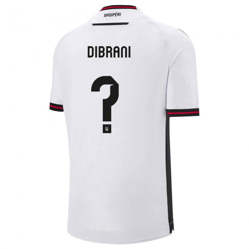 ילדים אלבניה בנימין דיברני #0 לבן שחור הרחק ג'רזי 26-28 חולצה קצרה