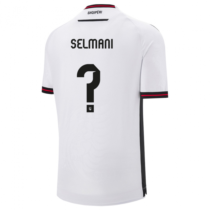 ילדים אלבניה אגרט סלמאני #0 לבן שחור הרחק ג'רזי 26-28 חולצה קצרה