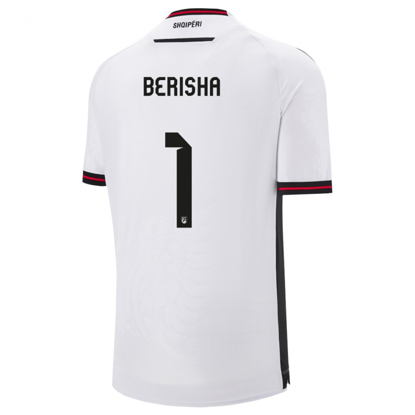 ילדים אלבניה אטריט ברישה #1 לבן שחור הרחק ג'רזי 26-28 חולצה קצרה