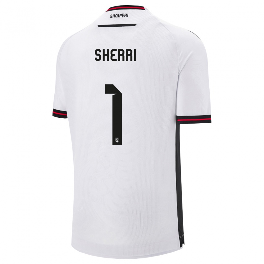 ילדים אלבניה אלן שרי #1 לבן שחור הרחק ג'רזי 26-28 חולצה קצרה