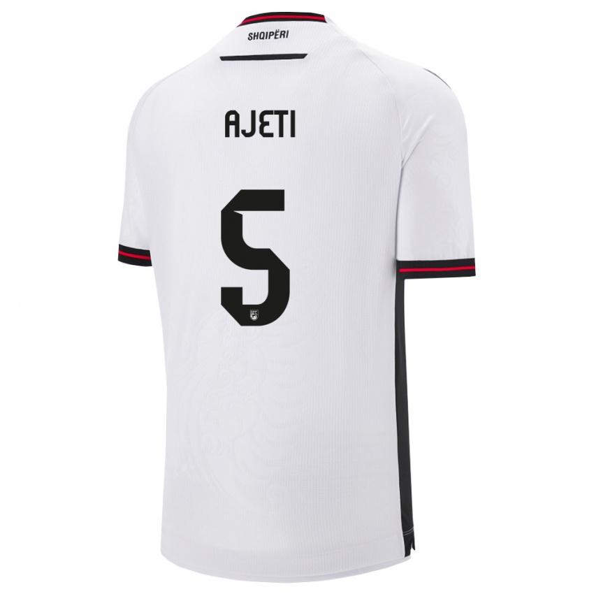 ילדים אלבניה ארלינד אייטי #5 לבן שחור הרחק ג'רזי 26-28 חולצה קצרה