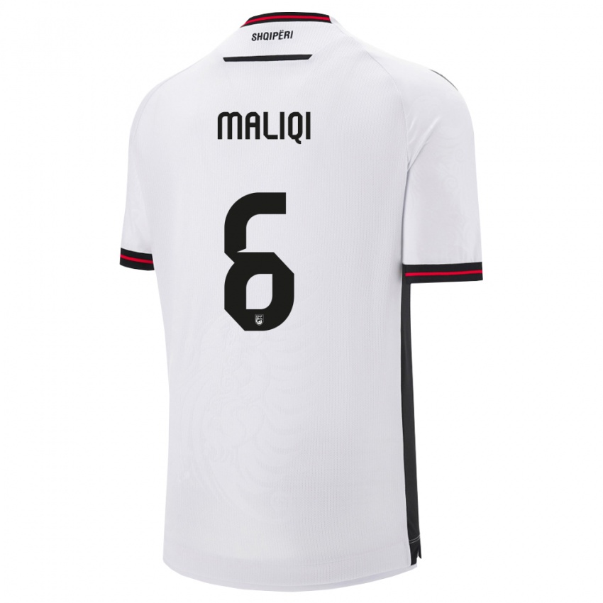 ילדים אלבניה שרה מאליצ'י #6 לבן שחור הרחק ג'רזי 26-28 חולצה קצרה