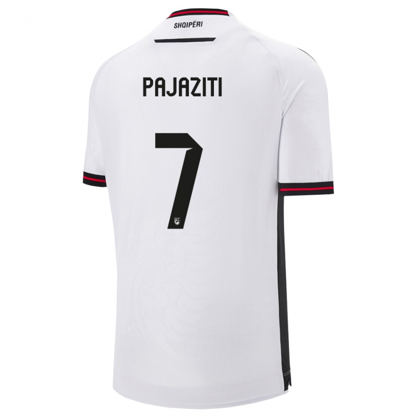 ילדים אלבניה אדריון פאיזיטי #7 לבן שחור הרחק ג'רזי 26-28 חולצה קצרה