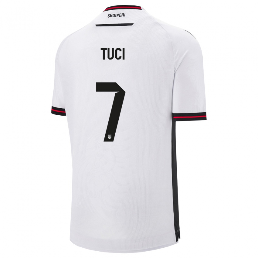 ילדים אלבניה אינדריט טוצי #7 לבן שחור הרחק ג'רזי 26-28 חולצה קצרה