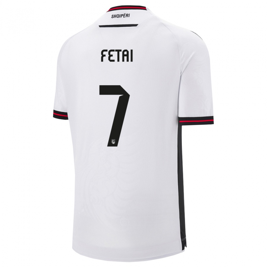 ילדים אלבניה Feta Fetai #7 לבן שחור הרחק ג'רזי 26-28 חולצה קצרה