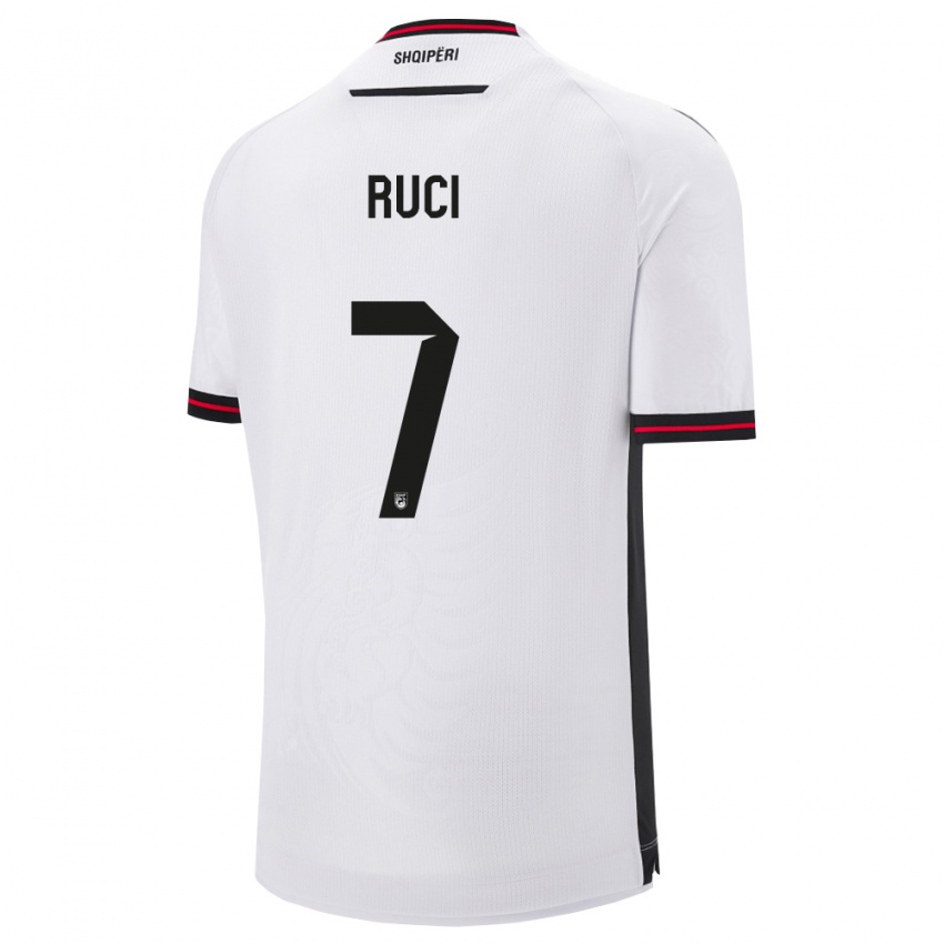 ילדים אלבניה פלמור רוצ'י #7 לבן שחור הרחק ג'רזי 26-28 חולצה קצרה