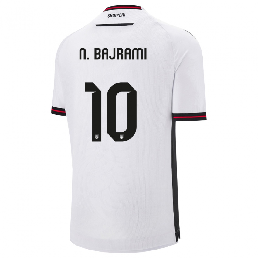 ילדים אלבניה נדים באירמי #10 לבן שחור הרחק ג'רזי 26-28 חולצה קצרה