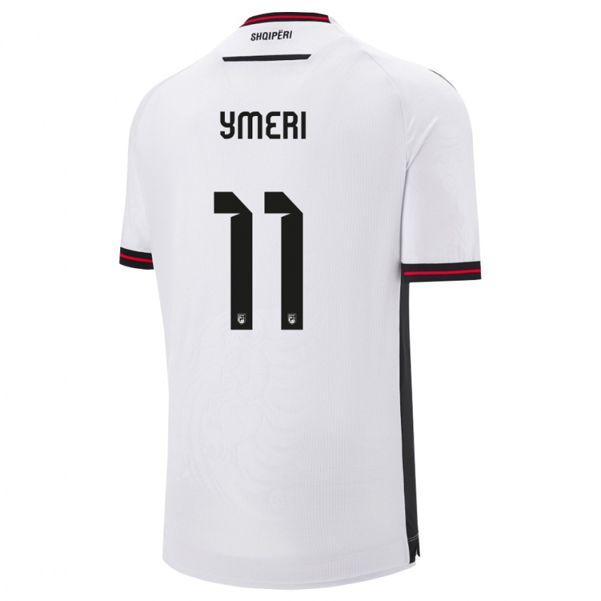 ילדים אלבניה Ermal Ymeri #11 לבן שחור הרחק ג'רזי 26-28 חולצה קצרה