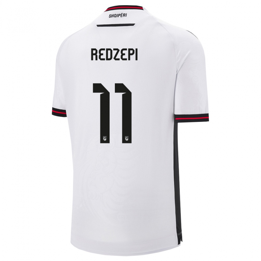 ילדים אלבניה Enis Redzepi #11 לבן שחור הרחק ג'רזי 26-28 חולצה קצרה