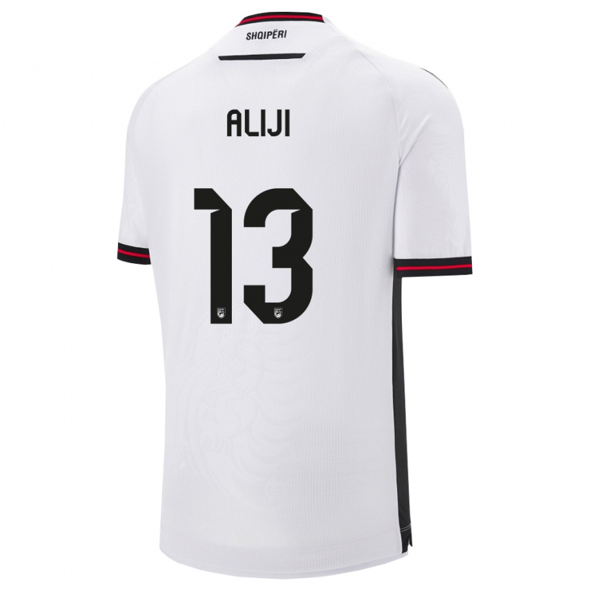 ילדים אלבניה נאסר אליי #13 לבן שחור הרחק ג'רזי 26-28 חולצה קצרה