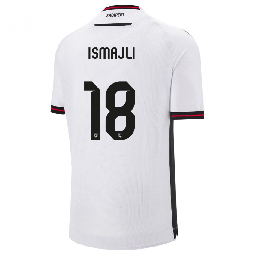ילדים אלבניה ארדיאן איסמעילי #18 לבן שחור הרחק ג'רזי 26-28 חולצה קצרה