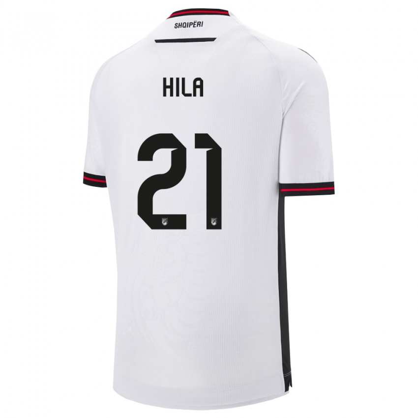 ילדים אלבניה אלמה הילאי #21 לבן שחור הרחק ג'רזי 26-28 חולצה קצרה