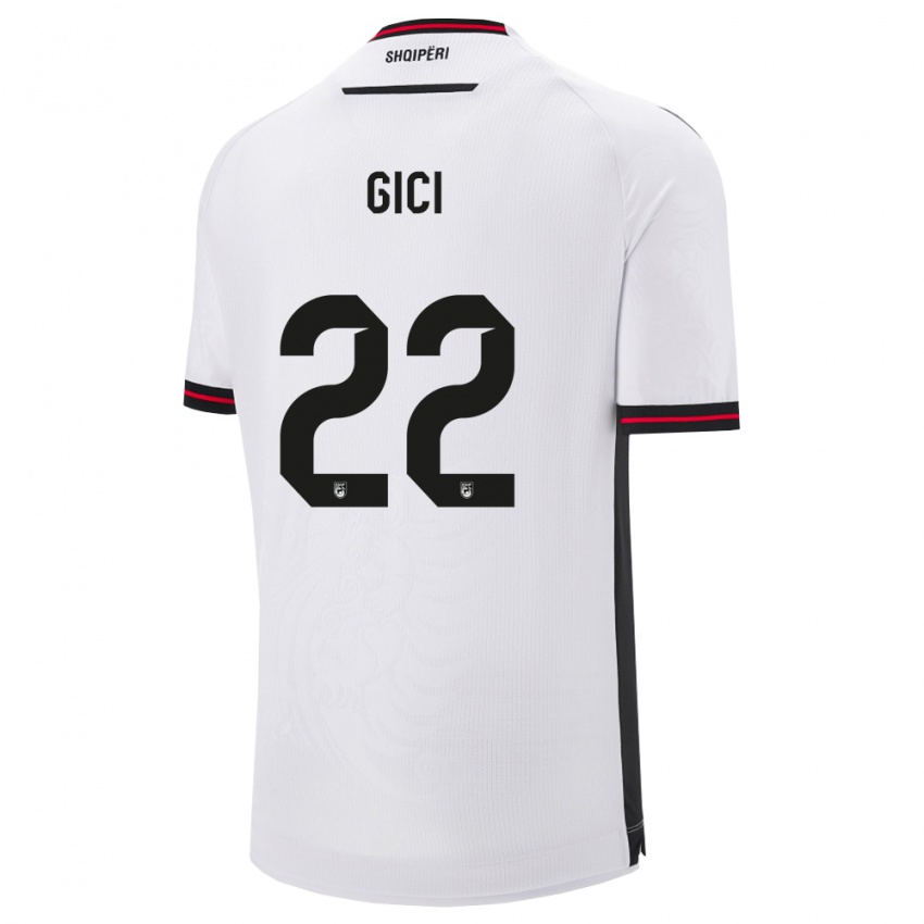 ילדים אלבניה מתיאס גיצי #22 לבן שחור הרחק ג'רזי 26-28 חולצה קצרה