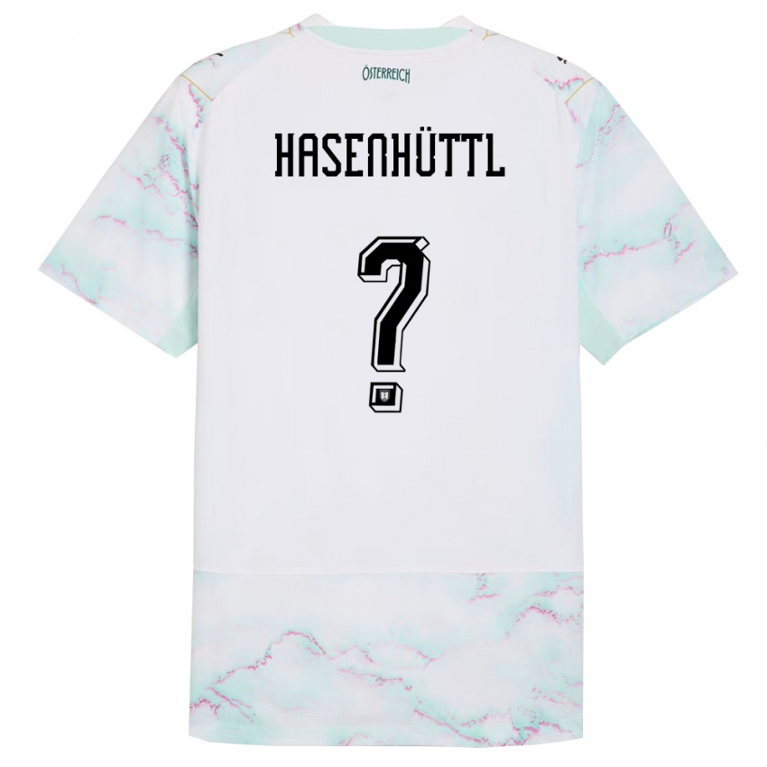ילדים אוסטריה Christoph Hasenhüttl #0 לבן ירוק זהב הרחק ג'רזי 26-28 חולצה קצרה
