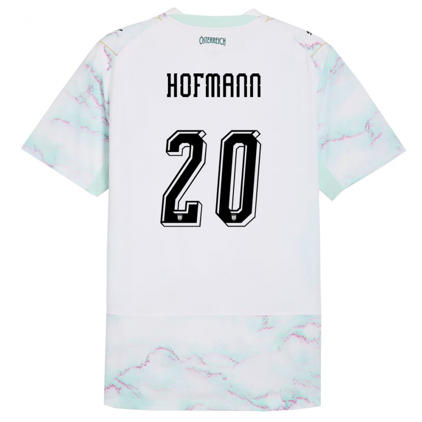 ילדים אוסטריה Florian Hofmann #20 לבן ירוק זהב הרחק ג'רזי 26-28 חולצה קצרה