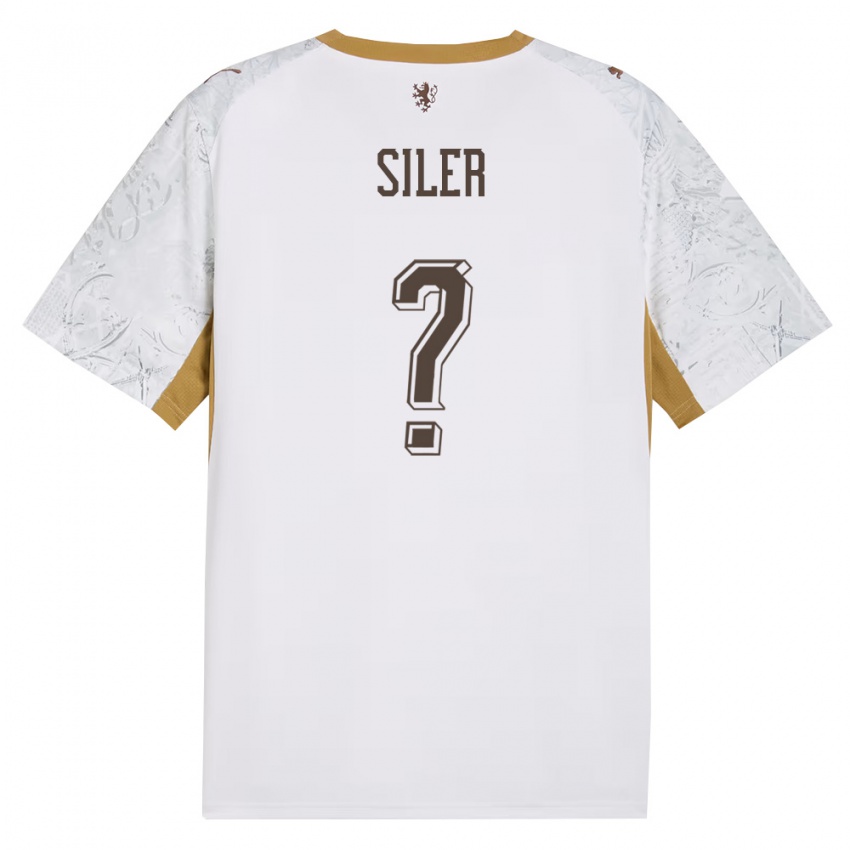ילדים צ'כיה Radek Siler #0 שמנת זהב אפור הרחק ג'רזי 26-28 חולצה קצרה
