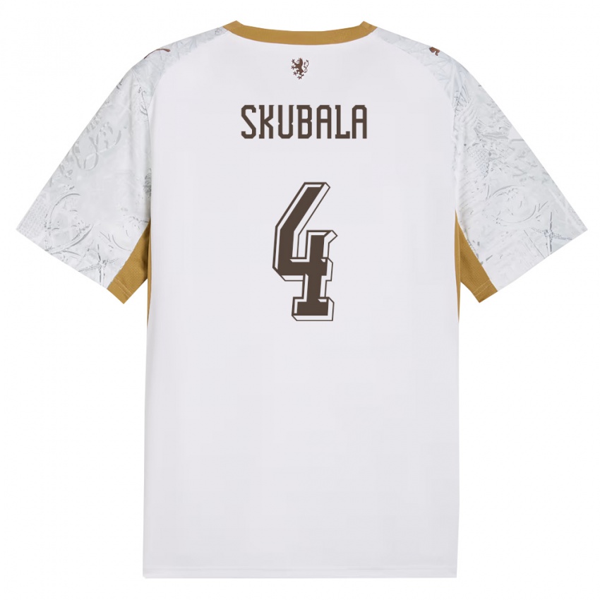 ילדים צ'כיה Tomas Skubala #4 שמנת זהב אפור הרחק ג'רזי 26-28 חולצה קצרה