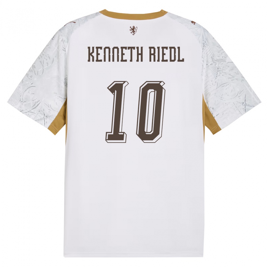 ילדים צ'כיה Victor Kenneth Riedl #10 שמנת זהב אפור הרחק ג'רזי 26-28 חולצה קצרה