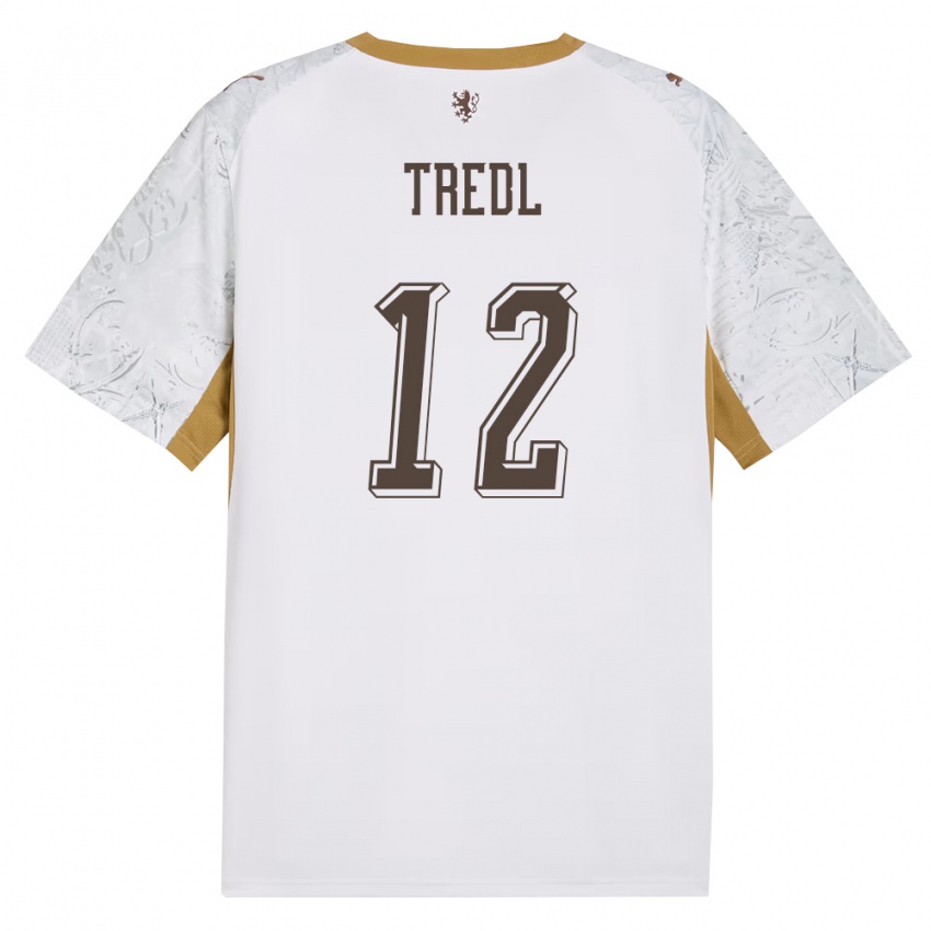 ילדים צ'כיה Jan Tredl #12 שמנת זהב אפור הרחק ג'רזי 26-28 חולצה קצרה