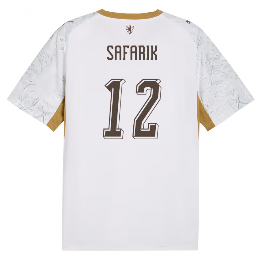ילדים צ'כיה Daniel Safarik #12 שמנת זהב אפור הרחק ג'רזי 26-28 חולצה קצרה