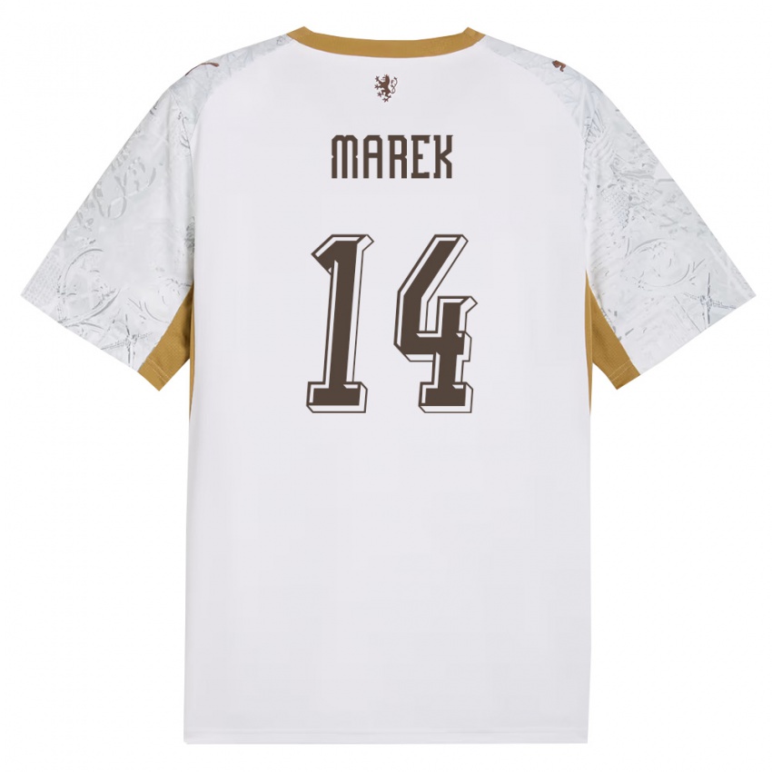 ילדים צ'כיה Jakub Marek #14 שמנת זהב אפור הרחק ג'רזי 26-28 חולצה קצרה