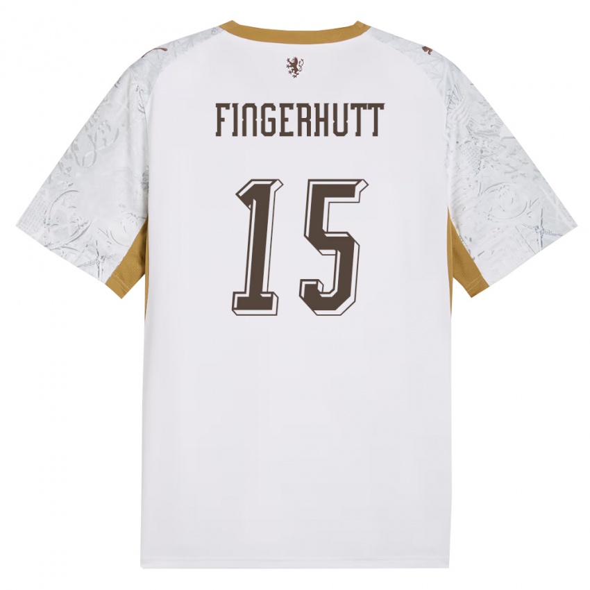 ילדים צ'כיה Denis Fingerhutt #15 שמנת זהב אפור הרחק ג'רזי 26-28 חולצה קצרה