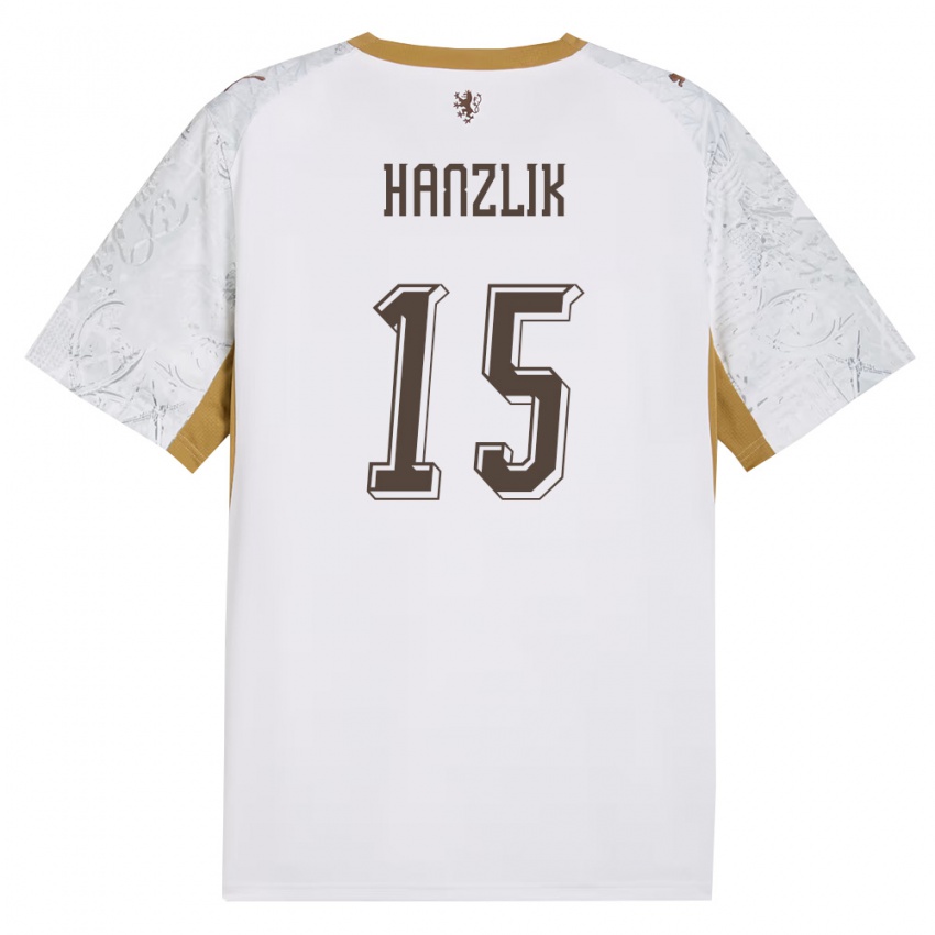 ילדים צ'כיה Tomas Hanzlik #15 שמנת זהב אפור הרחק ג'רזי 26-28 חולצה קצרה