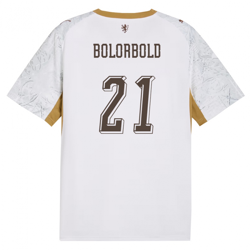 ילדים צ'כיה Chinguun Bolorbold #21 שמנת זהב אפור הרחק ג'רזי 26-28 חולצה קצרה