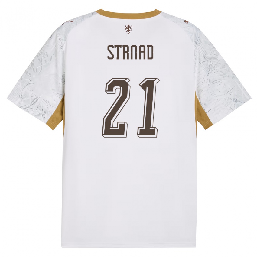 ילדים צ'כיה Martin Strnad #21 שמנת זהב אפור הרחק ג'רזי 26-28 חולצה קצרה