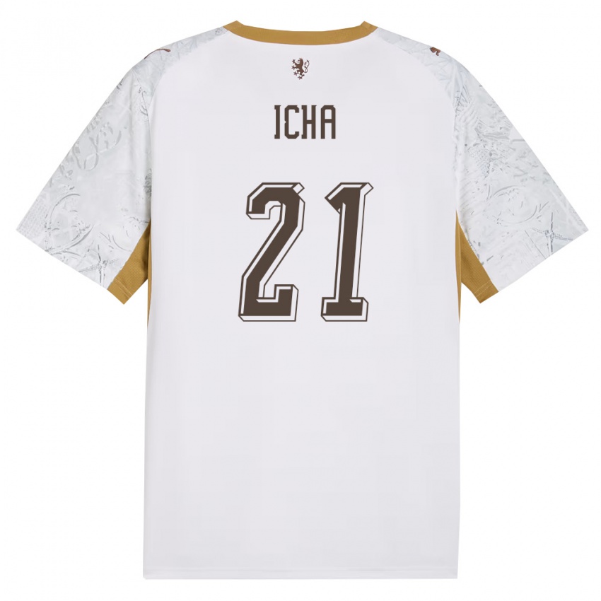 ילדים צ'כיה Marek Icha #21 שמנת זהב אפור הרחק ג'רזי 26-28 חולצה קצרה