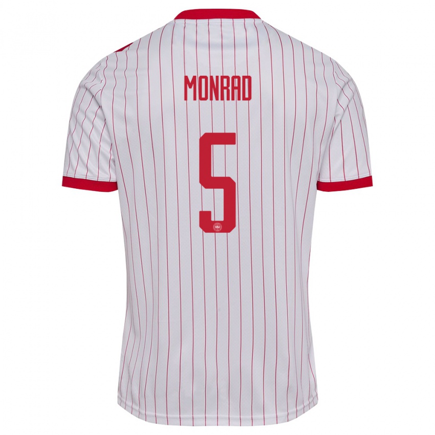 ילדים דנמרק Emil Monrad #5 לבן אדום הרחק ג'רזי 26-28 חולצה קצרה