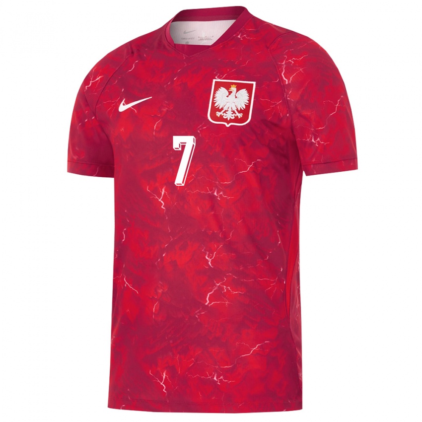 ילדים פולין אלכסנדר בוקסה #7 אדום לבן הרחק ג'רזי 26-28 חולצה קצרה