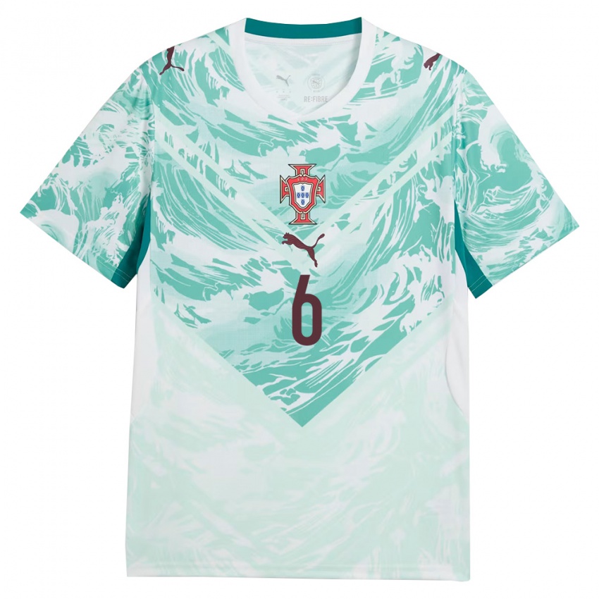 ילדים פורטוגל ואסקו סנטוס #6 כחול שמיים לבן ירוק הרחק ג'רזי 26-28 חולצה קצרה