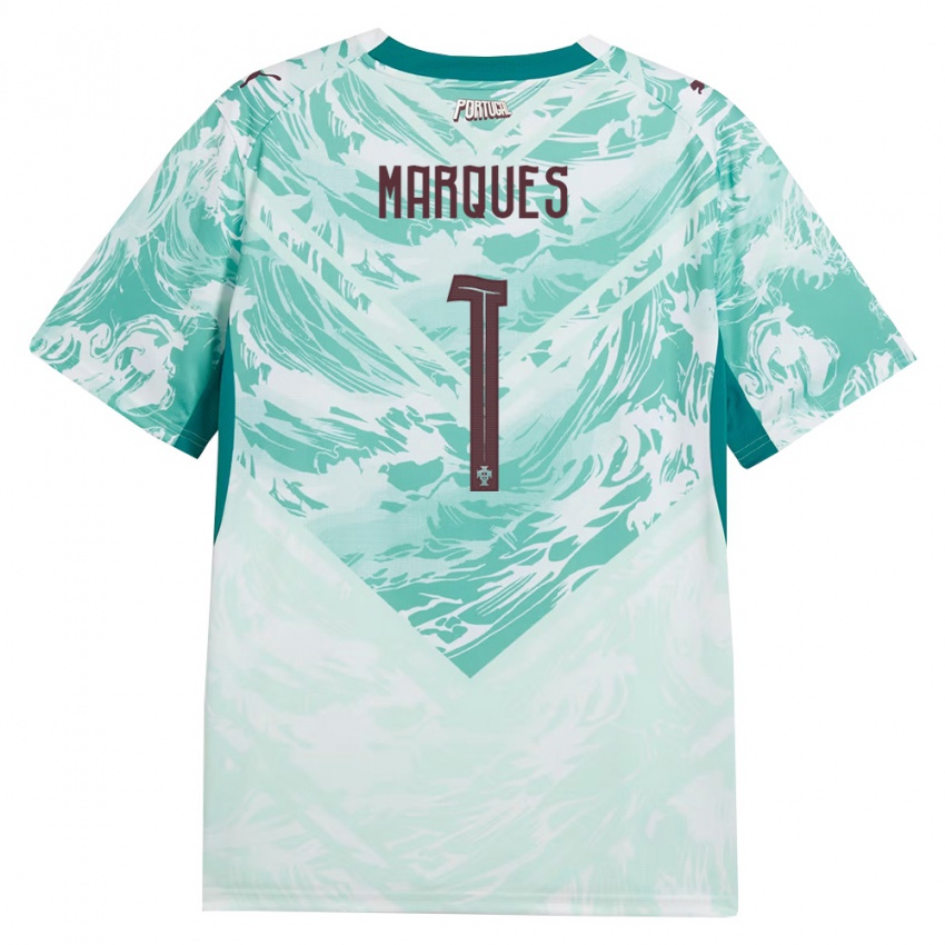 ילדים פורטוגל André Marques #1 כחול שמיים לבן ירוק הרחק ג'רזי 26-28 חולצה קצרה