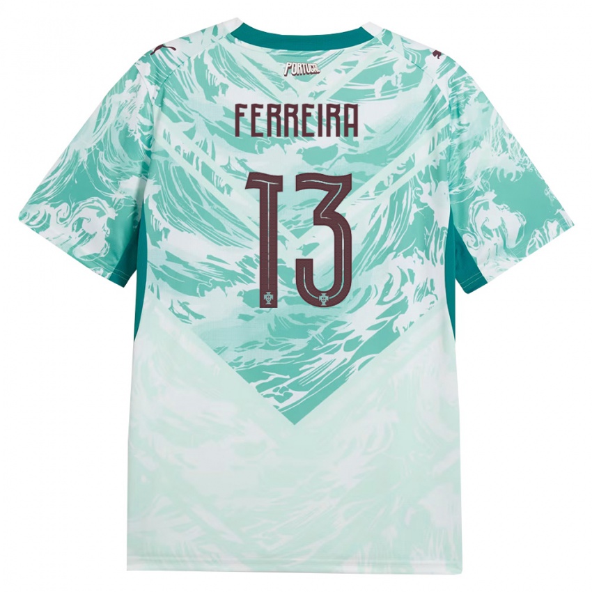 ילדים פורטוגל Kilian Ferreira #13 כחול שמיים לבן ירוק הרחק ג'רזי 26-28 חולצה קצרה