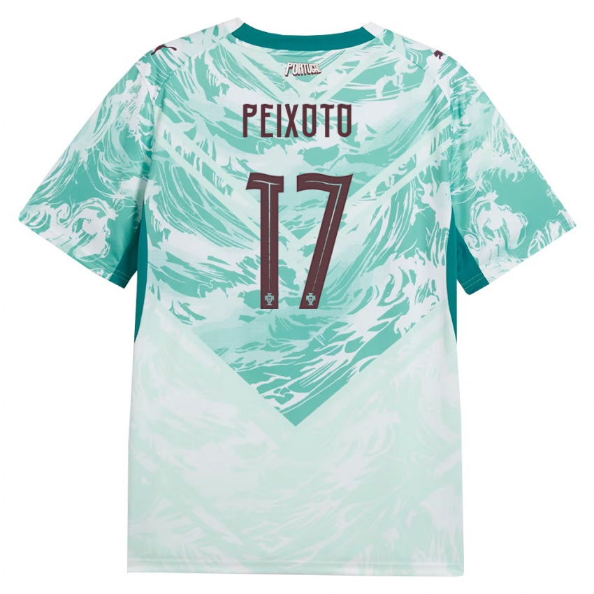 ילדים פורטוגל Tomás Peixoto #17 כחול שמיים לבן ירוק הרחק ג'רזי 26-28 חולצה קצרה