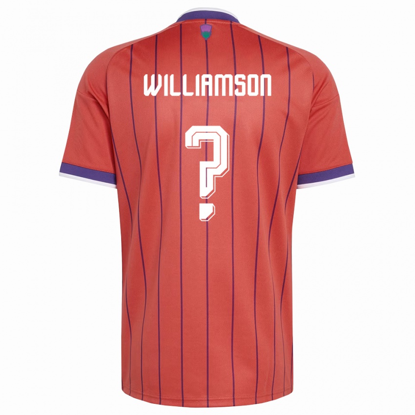 ילדים סקוטלנד Woody Williamson #0 כתום סגול הרחק ג'רזי 26-28 חולצה קצרה