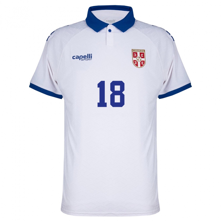 ילדים סרביה אמיליה פטרוביץ' #18 כהה לבן אדום הרחק ג'רזי 26-28 חולצה קצרה
