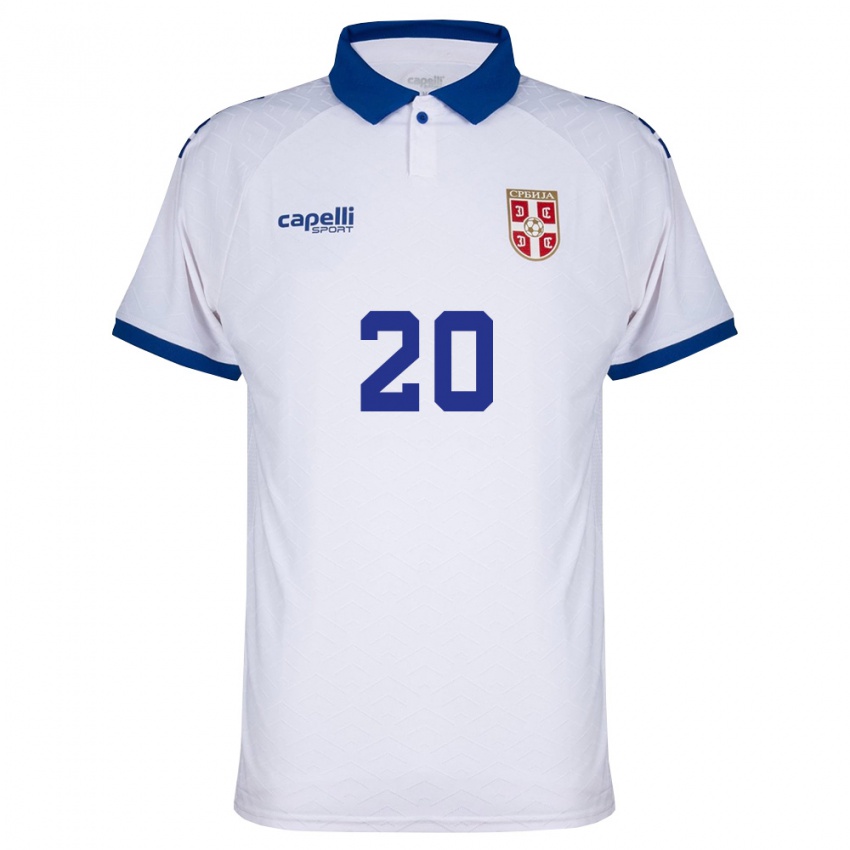 ילדים סרביה דריו גרגיץ׳ #20 כהה לבן אדום הרחק ג'רזי 26-28 חולצה קצרה