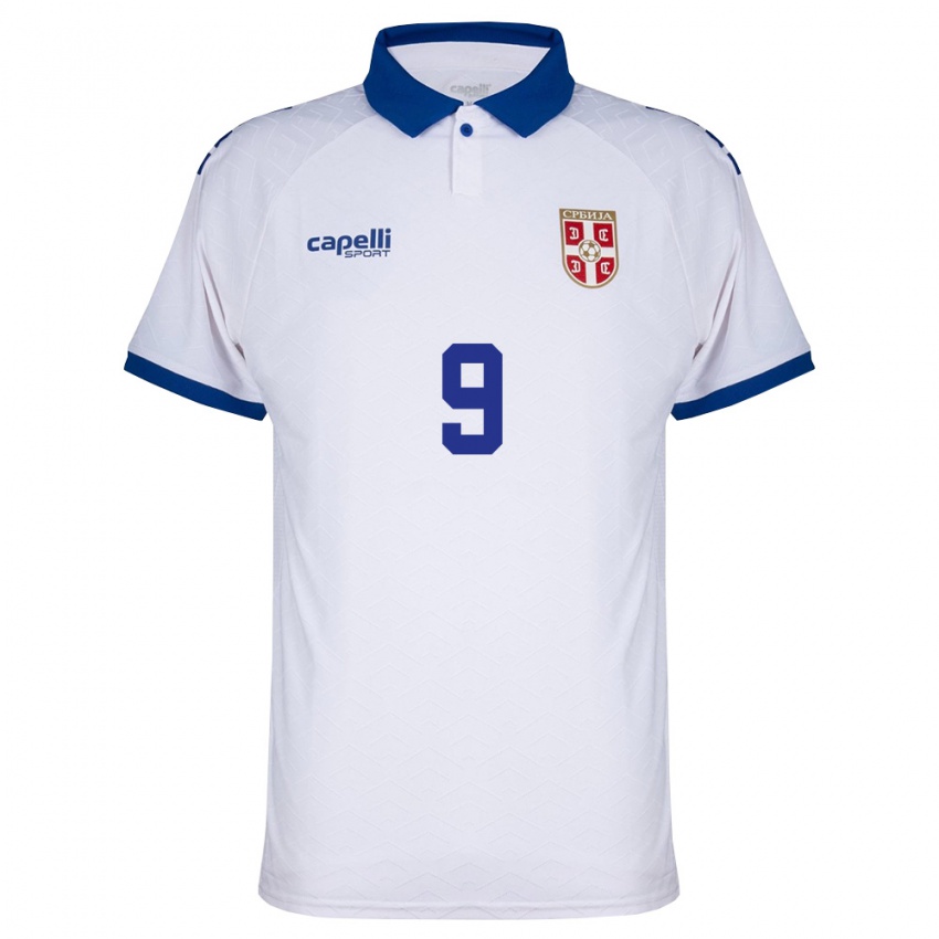 ילדים סרביה אלכסנדר מיטרוביץ' #9 כהה לבן אדום הרחק ג'רזי 26-28 חולצה קצרה