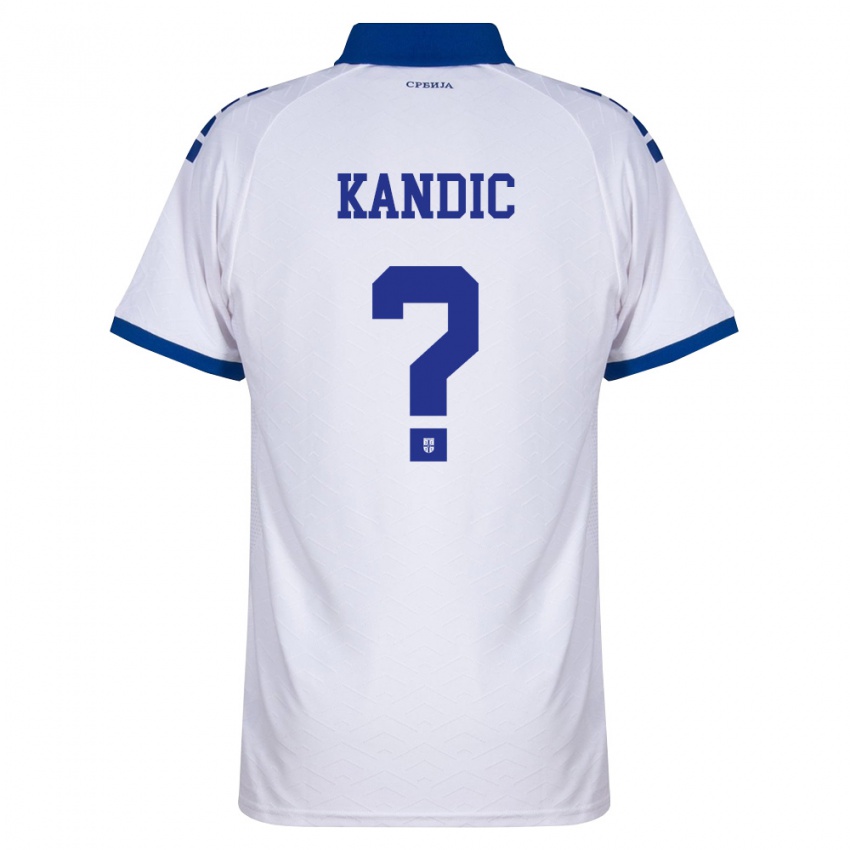 ילדים סרביה Marko Kandic #0 כהה לבן אדום הרחק ג'רזי 26-28 חולצה קצרה
