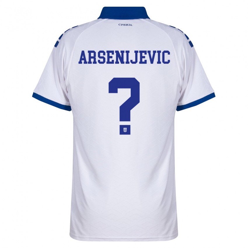 ילדים סרביה Andrej Arsenijevic #0 כהה לבן אדום הרחק ג'רזי 26-28 חולצה קצרה
