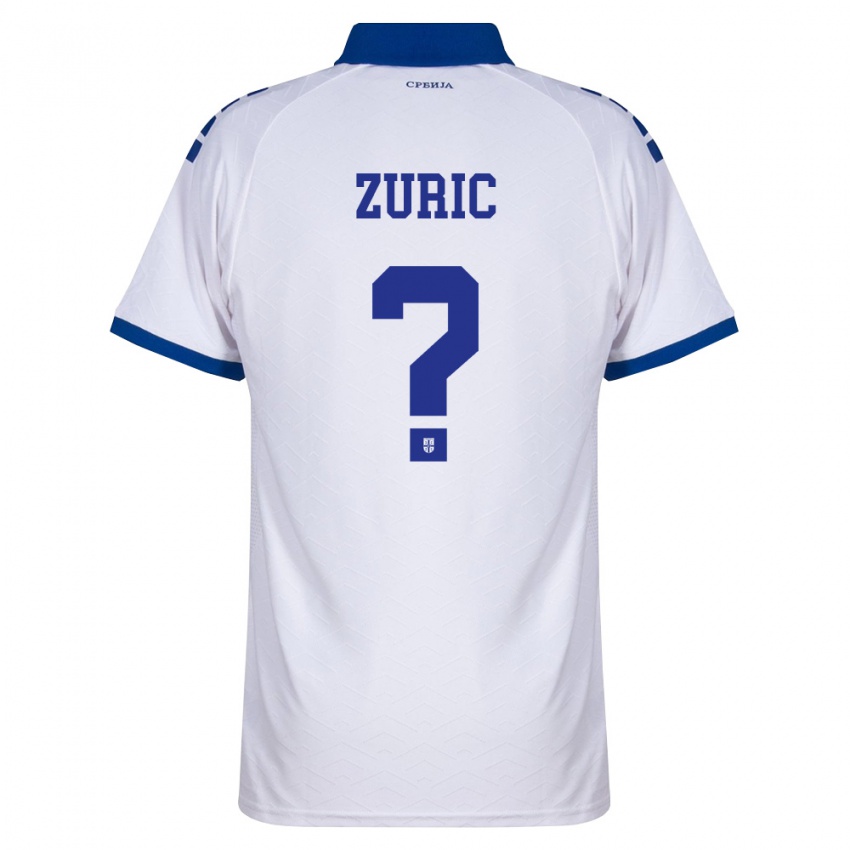 ילדים סרביה Veljko Zuric #0 כהה לבן אדום הרחק ג'רזי 26-28 חולצה קצרה