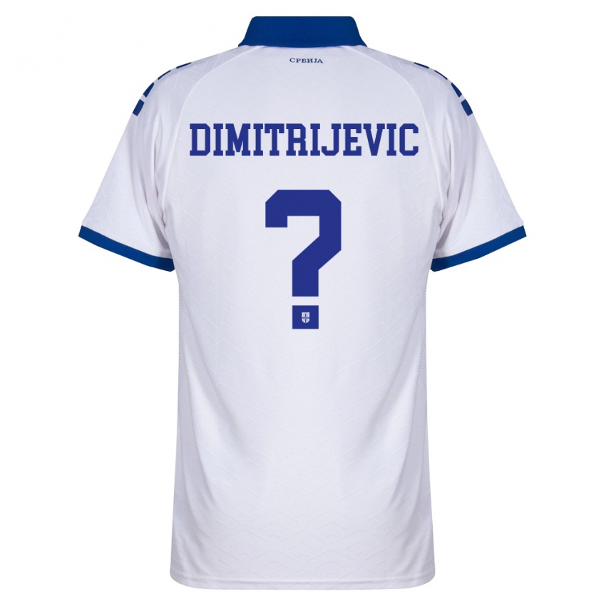 ילדים סרביה Andrej Dimitrijevic #0 כהה לבן אדום הרחק ג'רזי 26-28 חולצה קצרה