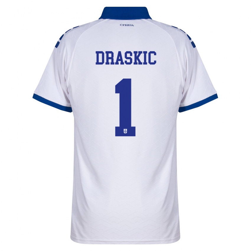 ילדים סרביה Vuk Draskic #1 כהה לבן אדום הרחק ג'רזי 26-28 חולצה קצרה