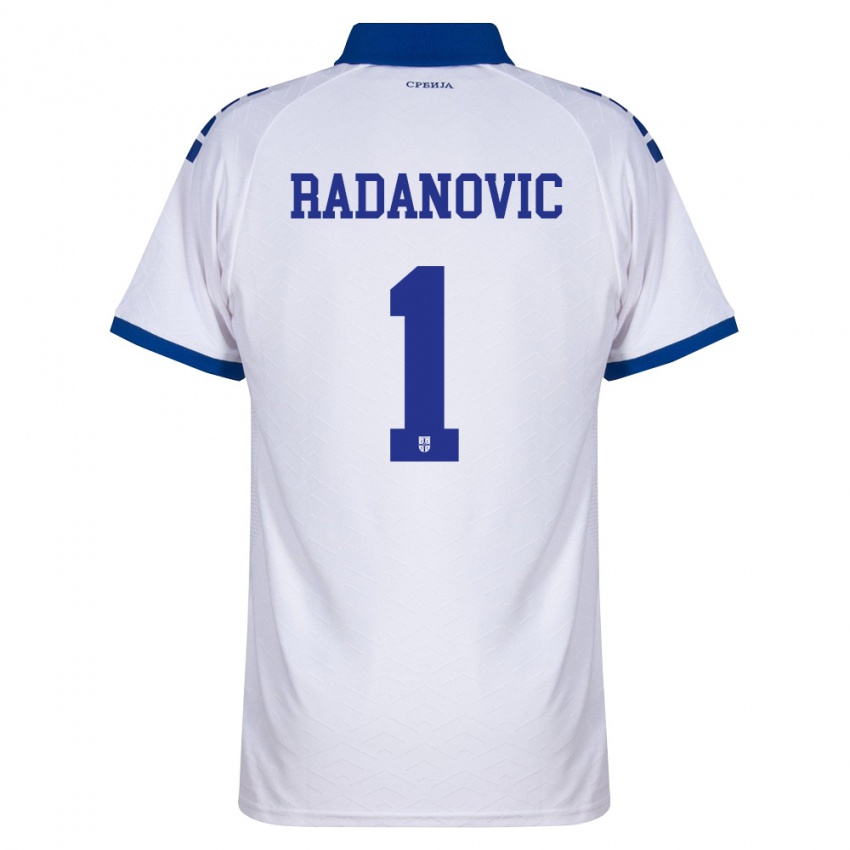 ילדים סרביה Savo Radanovic #1 כהה לבן אדום הרחק ג'רזי 26-28 חולצה קצרה