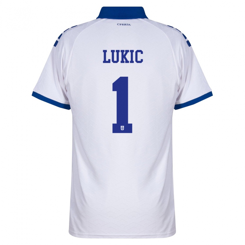 ילדים סרביה אוגניין לוקיץ׳ #1 כהה לבן אדום הרחק ג'רזי 26-28 חולצה קצרה